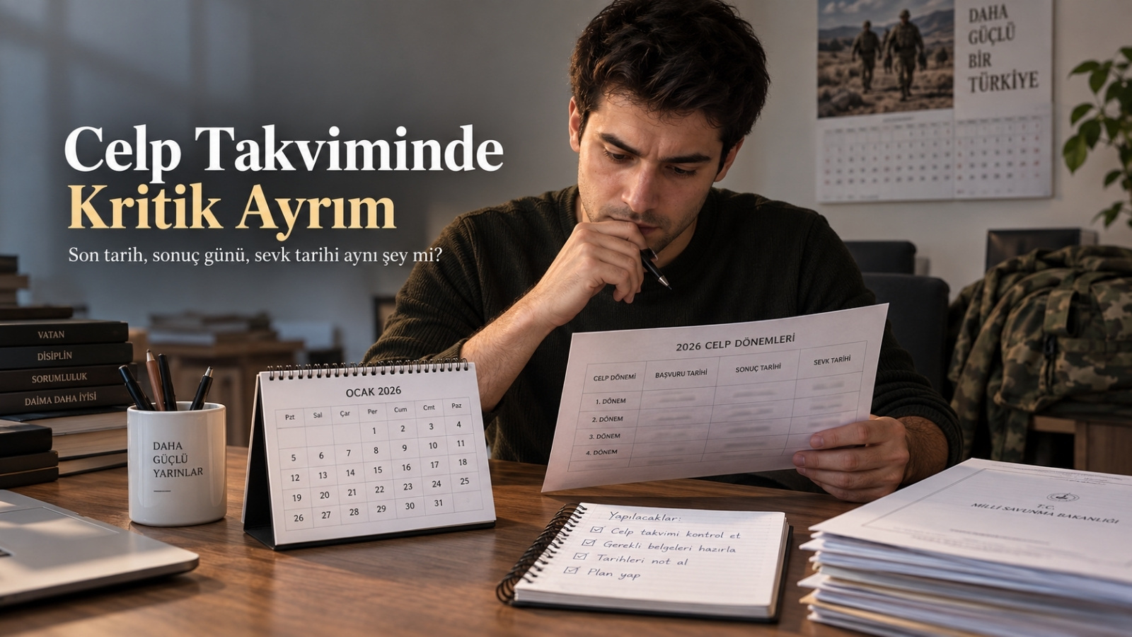 2026 yedek subay, yedek astsubay ve er sınıflandırma dönemleri ile sevk tarihlerini resmî takvim üzerinden karşılaştıran yükümlü