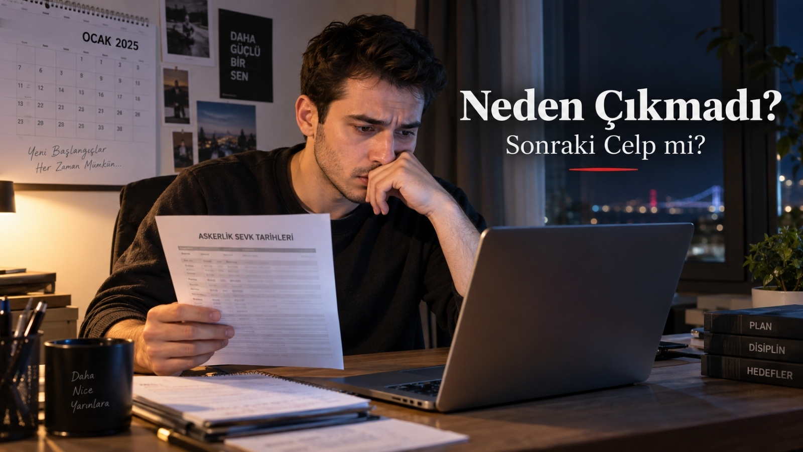 Tercih ettiği askerlik celp döneminde sınıflandırılmadığı için sonraki dönemleri ve askerlik bilgilerini kontrol eden yükümlü