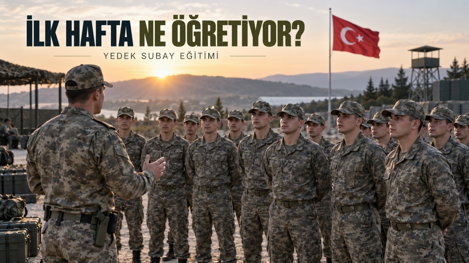 İlk hafta yanaşık düzen ve temel askerî duruş eğitimi alan rütbesiz yedek subay adayları