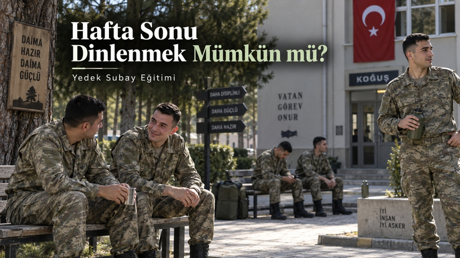 Yoğun ilk eğitim haftasının ardından hafta sonu serbest zamanında koğuşta dinlenen rütbesiz yedek subay adayları