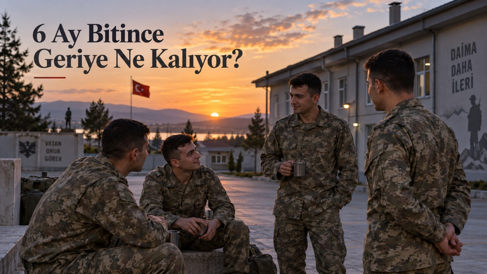 6 aylık askerlik sonunda kışla arkadaşlığı ve askerlik anılarını yansıtan rütbesiz erler.