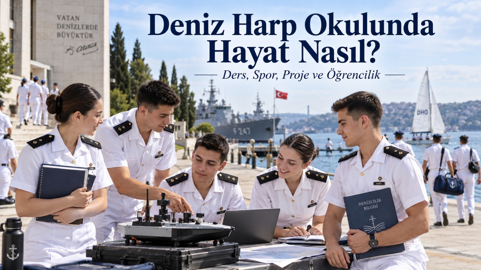 Deniz Harp Okulu öğrencileri kampüs ve deniz ortamında akademik eğitim, teknik proje ve öğrencilik faaliyetlerini birlikte sürdürürken