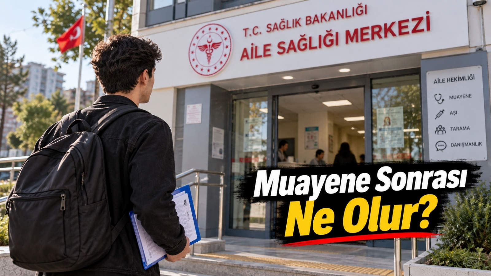 Yoklama başvurusu sonrası aile sağlığı merkezine gitmek üzere evrakıyla sağlık kuruluşuna yönelen asker adayı.
